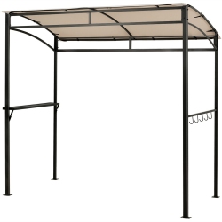 GYMAX 7'x4.5' Grill Gazebo Outdoor Patio Garden Bbq Canopy Shelter Storage Hook In Beige
