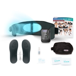 DR-HO'S Triple Action Back Belt - Essential Package - Includes Triple Action Back Belt, 2 Regular Replacement Pads, 2 Large Replacement Pads, Foot