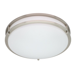 QPLUS 14 Inch Flush Mount Led Ceiling Light 25 Watts 1680 Lumens - Brushed Nickel-3000K Warm White- 1Pk