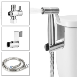 LIVINGBASICS Stainless Steel Hand Held Bidet Sprayer, Complete Bidet Set for Toilet, Hand Bidet Sprayer for Beday Toilet