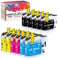 EJET Compatible Ink Cartridge Replacement for Brother Lc203 Lc203Xl Lc201 to Use With Mfc-J480Dw Mfc-J880Dw Mfc-J4420Dw Mfc