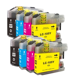 TONER4U - 8 Ink Compatible Lc107, Lc105 Ink Cartridge for Brother Lc107Xl, Lc105Xl, Mfc-J4310Dw, Mfc-J4410Dw, Mfc-J4510Dw, Mfc-J4610Dw, Mfc-J4710Dw