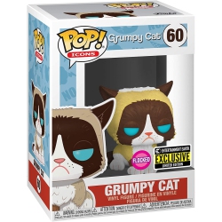 FUNKO Pop Icons Grumpy Cat 3.75 Inch Action Figure Exclusive - Grumpy Cat Flocked #60