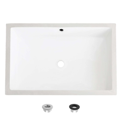 STYLISH 24.5" W X 16.5" D Rectangular Undermount Bathroom Sink In White