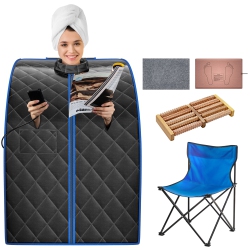 COSTWAY Portable Far Infrared Sauna W/adjustable 9-Gear Temperature Setting