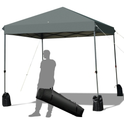GYMAX 8X8 Ft Pop Up Canopy Tent Shelter Wheeled Carry Bag 4 Canopy Bag In Sand
