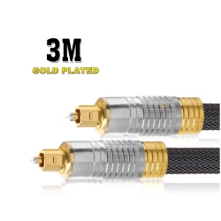 ISTAR Digital Fiber Optical Toslink Cable Plated Audio 3 Meters Cable In Gold