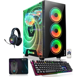HAJAAN Cyclonia Gaming PC Desktop Tower - Intel I5-10400F Processor Up to 4.30 Ghz 32GB Ddr4 Ram 512GB SSD Nvidia Geforce Rtx 3050 Gddr6 HDMI, Wifi
