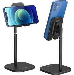 WINGOMART - Cell Phone Stand, Tablet Holder Portable Desktop Stand Adjustable Height And Angle Phone Holder Aluminum Metal Stand Compatible \w