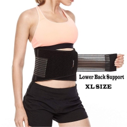 ISTAR Lower Back Support Brace Lumbar Waist Belt Double Pull Adjustable Belt Xl Unisex