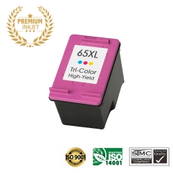 ULTRA TONER ® HP 65Xl/hp65/65/hp65/hp65Xl/hp-65 Tri-Color Remanufactured Inkjet Cartridge-HP 2625 2652 3720 3722 3723 3752 3755