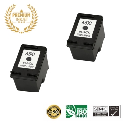 ULTRA TONER ® 2 Pack HP 65Xl/hp65/65/hp65/hp65Xl/hp-65 Remanufactured Inkjet Cartridge- 2625 2652 3720 3722 3723 3752 3755 In Black