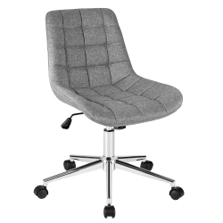 COSTWAY Mid Back Armless Office Chair Adjustable Swivel Fabric Task Desk Chair