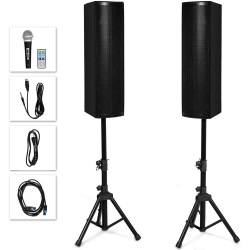 GYMAX Set Of 2 Loud Bluetooth Speaker 200W Active 3-Way 6.5" Pa System Speaker