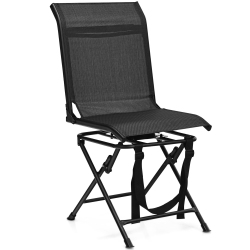 GYMAX Folding 360° Silent Swivel Hunting Chair Blind Chair All-Weather Outdoor