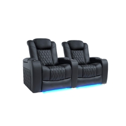 VALENCIA SEATING Tuscany Xl Home Theater Seating, Premium Top Grain Italian Nappa 11000 Leather, Power Headrest & Lumbar, Big & Tall - Row Of 2