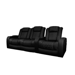 VALENCIA SEATING Tuscany Xl Home Theater Seating, Premium Top Grain Italian Nappa 11000 Leather, Power Headrest & Lumbar, Big & Tall - Row Of 3