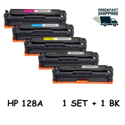 BESTONER 5 Pack HP 128A (Ce320A/ce321A/ce322A/ce323A) Bk/m/y/c Toner Cartridge Laserjet Cp1525/cm1410/cm1415