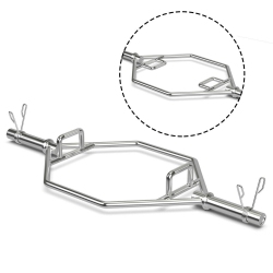 GYMAX 56" Olympic Hexagon Deadlift Bar Trap Bar W/ Folding Grips Powerlifting Push UPS