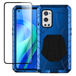 HLD Feitenn Shockproof Metal Bumper for Oneplus 9 Pro 5G Rugged Case, Heavy Duty Dual Layer Cover Armor Military Defender Soft S