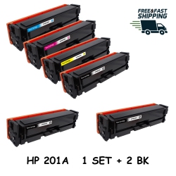 BESTONER 6 Pack HP 201A (Cf400A/cf401A/cf402A/cf403A) Bk/m/y/c Toner Cartridge Laserjet M252Dw/ Mfp M277N/m277Dw
