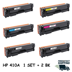 BESTONER 6 Pack HP 410A (Cf410A Cf411A Cf412A Cf413A) Bk/m/y/c Toner Cartridge Color Laserjet Pro M452 M377Dw M477