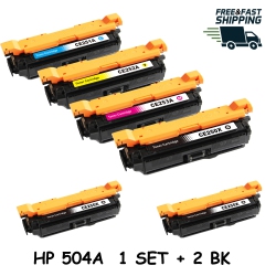 BESTONER 6 Pack HP 504A/504X (Ce250X Ce251A Ce252A Ce253A) Bk/m/y/c Toner Cartridge Color Laserjet Cm3530 Cp3525 Cp3530