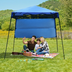 GYMAX 7X7 Ft Slant Leg Pop-Up Canopy Tent Shelter Adjustable Portable Carry Bag