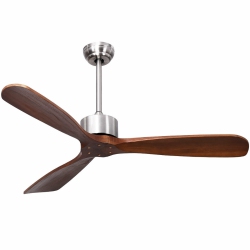 GYMAX 52" Modern Ceiling Fan Indoor & Outdoor Brushed Nickel Finish W/remote Control