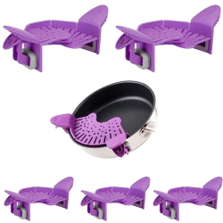 ISTAR Strainer Silicone Clip-On Strainer, Snap On Pots Pans And Bowls Adjustable Strainer Draining Pasta, Ground Beef Grease, Noodles, Fruit