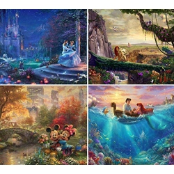 CEACO Thomas Kinkade The Disney Dreams Collection 4 In 1 500 PC Puzzles [Cinderella, Lion King, Mickey & Minnie, The Little Mermaid]