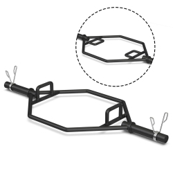 GYMAX 56" Olympic Hexagon Deadlift Bar Trap Bar W/ Folding Grips Powerlifting
