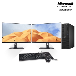 DELL Refurbished (Good) - Optiplex 3050 Sff Desktop Computer Dual(2) 24" Monitor Intel Core I5 65003.6Ghz 8GB Ddr4 Ram 1Tb SSD Windows 10 Home USB