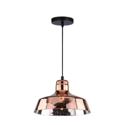 XTRICITY - Pendant Light, 9.4 " Width, From The Melrose Collection Copper In Pink
