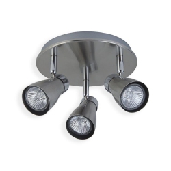 XTRICITY - 3 Heads Ceiling Lights, 9.44 " Width, From The Yorkshire Collection, Nickel Chrome