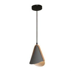 XTRICITY - Pendant Light, 7.5 " Width, From The Celeste Collection And Wood In Gray