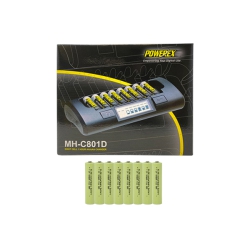 POWEREX Mh-C801D Eight Slot Smart Charger & 8 Aaa (900 Mah) Nimh Batteries