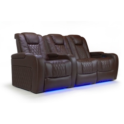 VALENCIA SEATING Tuscany Home Theater Seating | Premium Top Grain Italian 11000 Nappa Leather, Power Recliner, Power Headrest, \w Led Lighting (Row Of