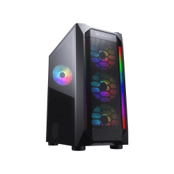 COUGAR Mx410 Mesh-G RGB PC Gaming Case Mid Tower|Mini Itx/micro Atx/atx|Cable Management|Tempered Glass Left Side Panel|Black (385Vm70.0004)