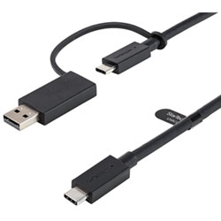 Câble Usb-C À Usb-C De 1 M (3,28 Pi) De Startech Avec Adaptateur Usb-A (Usbccadp)
