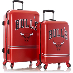 NBA Basketball Chicago Bulls Spinner Luggage Set - 2 PCs Carry On Trolley Suitcase