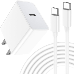 CABLESHARK 25W USB C Charger Block And Cable for Apple Ipad Pro/air/mini Samsung Galaxy Google Pixel, Iphone 15 Pro/max USBc Charger \w USB C to C