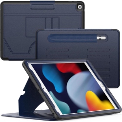 XCRS Premium Folio Case for Apple Ipad 10.2" 9Th Gen (2021), 8Th Gen (2020), 7Thgen (2019) Protective Shock Absorbing Cover, 2 Card Pockets, Pencil