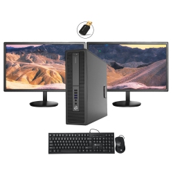 HP Refurbished (Good) - Elitedesk 800 G2 Sff High Performance Business PC Desktop Dual(2) 24" Monitor Intel Core I5 65003.2Ghz 32GB Ddr4 Ram 1Tb