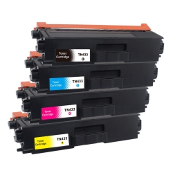 TONER4U - 4 Pack (K, C, M, Y) Compatible Tn-433, Tn-436 Toner Cartridge for Brother Tn433, Tn436