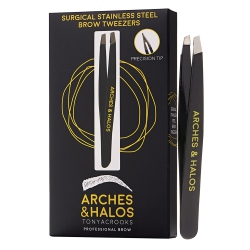 ARCHES AND HALOS Surgical Stainless Steel Brow Tweezers By for Women - 1 PC Tweezer