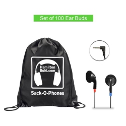 HAMILTONBUHL - Earbuds 100 Pack Sack-O-Phones With Bag