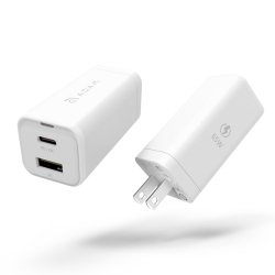 ADAM ELEMENTS Omnia 65W USB C Charger (Dual Port Gan Technology USB-C & USB-A)