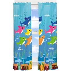 BABY SHARK Kids Room Window Drapes Curtains, Set Of 2 (42" X 63" Each)
