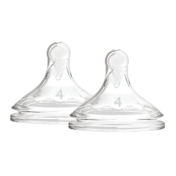 DR. BROWN'S Level 4 Natural Silicone Nipple, Wide-Neck 2-Pack